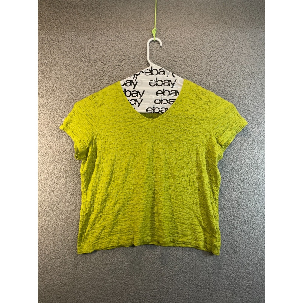 Jaclyn Smith Blouse Shirt Womens XXL  Short Sleeve‎ Textured Stretch Casual